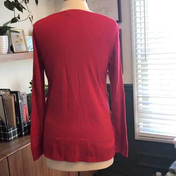 Loft Red Sweater - Picture 6 of 7
